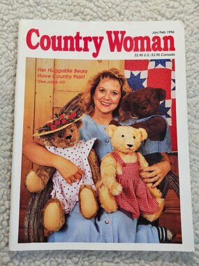Country Woman Magazine Jan/Feb 1996 Vintage Craft Huggable Bears DIY Issue